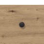 Detailaufnahme: vidaXL Nachttisch (2 Stk.) in Artisan-Eiche mit Schublade und schwarzem Knopf.