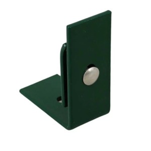 Grüner Galaflor Winkel Mattenverbinder aus pulverbeschichtetem Metall für Doppelstabmatten, 100x70mm, mit Schraube.