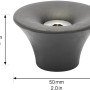 Schwarzer Wagner Bodentürstopper EH5202 aus Gummi mit Edelstahlschraube, 50 mm Durchmesser.