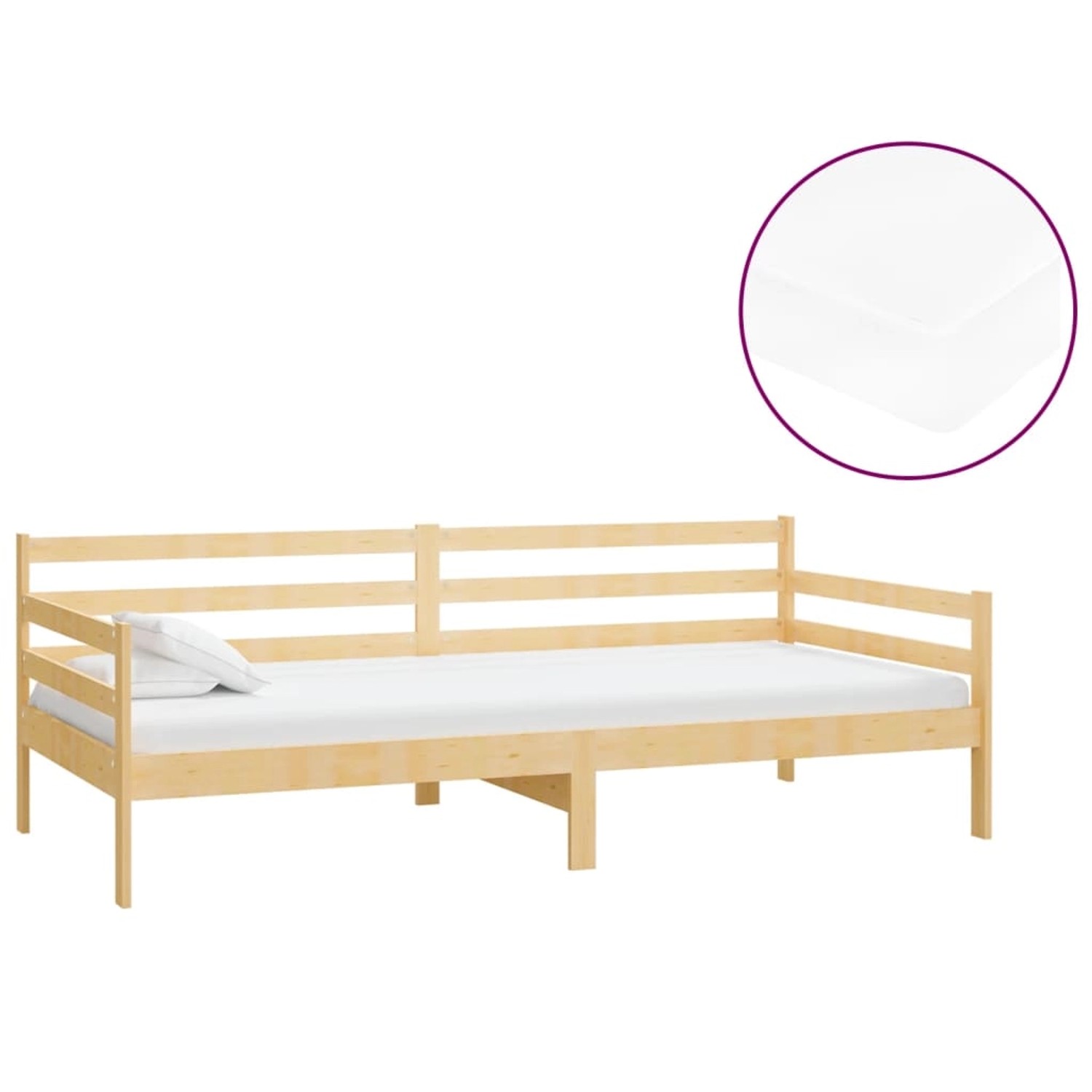 vidaXL Tagesbett mit Matratze 90x200 cm Kiefer Massivholz 3083599