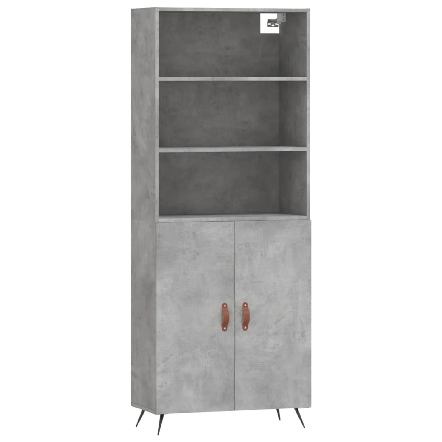vidaXL Highboard Betongrau 69,5x34x180 cm Holzwerkstoff 3189225