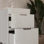 Vicco Badmöbel-Set Clayton, weiß hochglanz, mit Waschbecken und zwei Schubladen.