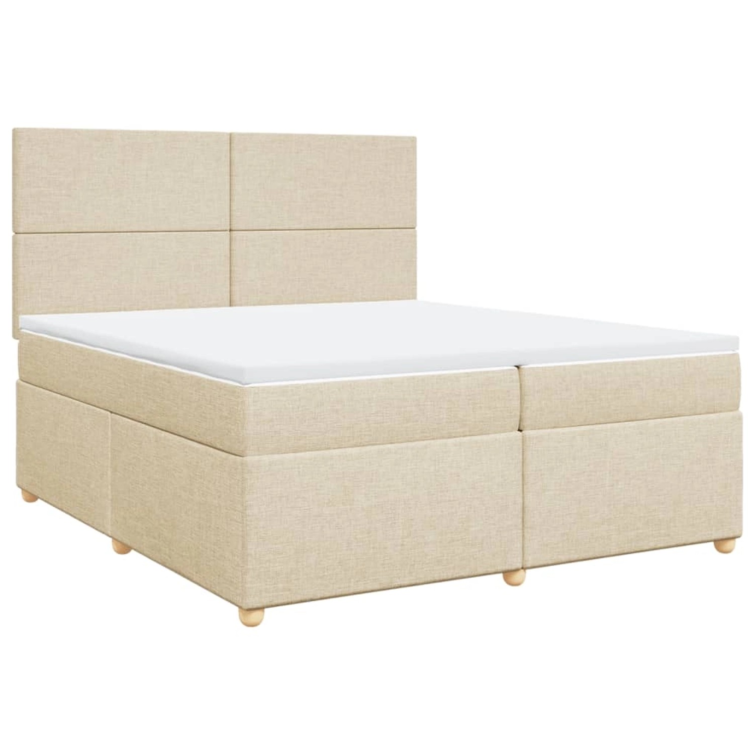 vidaXL Boxspringbett mit Matratze Creme 200x200 cm Stoff 3291385 günstig online kaufen
