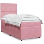 Rosa vidaXL Boxspringbett mit Matratze (100x200 cm) und Kopfteil.