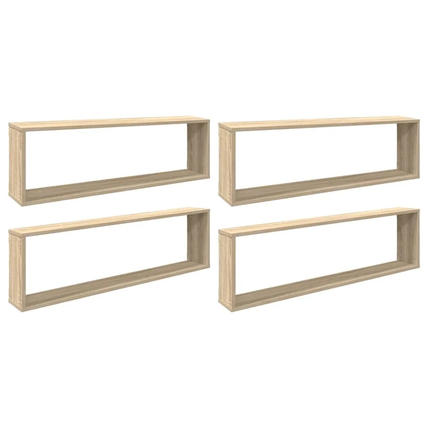 vidaXL Würfelregale 4 Stk Sonoma-Eiche 100x15x30 cm Holzwerkstoff 807089