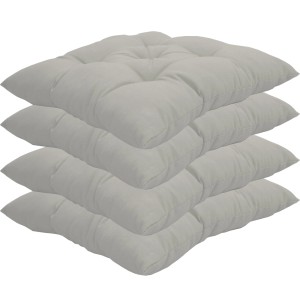 4er Set NYVI Stuhlkissen, 38x38 cm, weiß, für Gartenstühle.