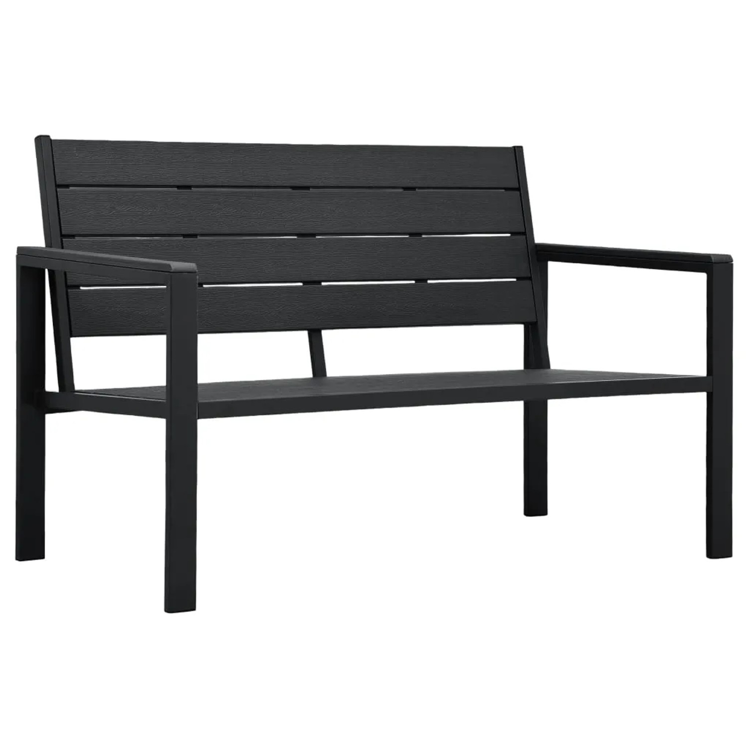 vidaXL Gartenbank 120 cm HDPE Schwarz Holz-Optik 47878