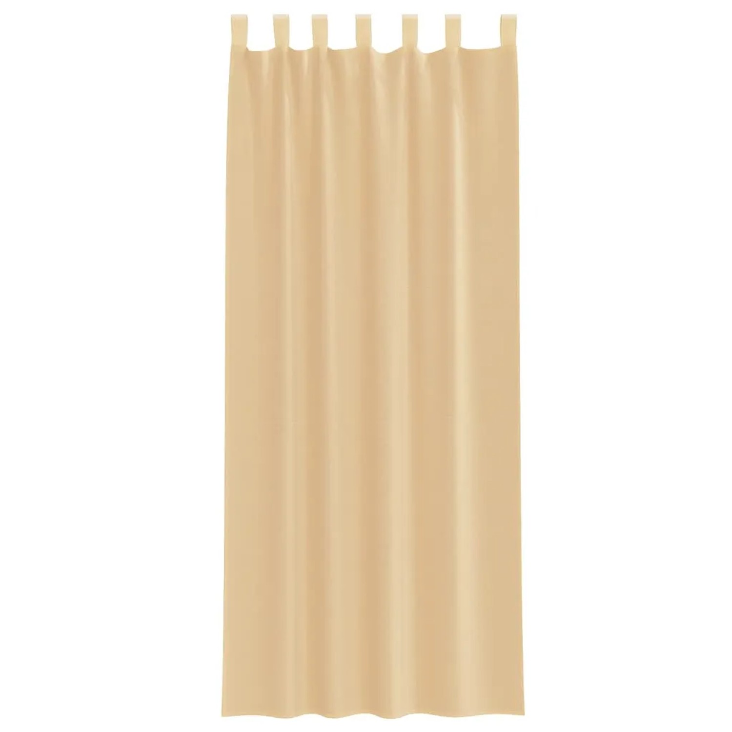 Sandfarbener Voile Vorhang mit Stangentaschen. Leichter, halbtransparenter Fenstervorhang aus Polyester.