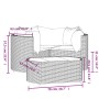 vidaXL Garten Lounge Set, 4-teilig, grau, Poly Rattan mit Kissen. Gartenmöbel für Terrasse und Balkon.