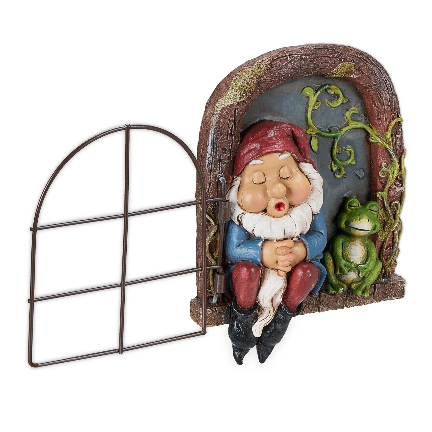 Relaxdays Wichtelfenster Polyresin Bunt Frostsicher 17 x 12 x 4,5 cm 0,6 kg