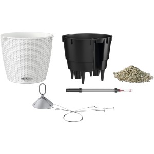 Lechuza Nido Cottage Hängeampel, Ø 27cm, weiß, mit Bewässerungssystem und Zubehör.