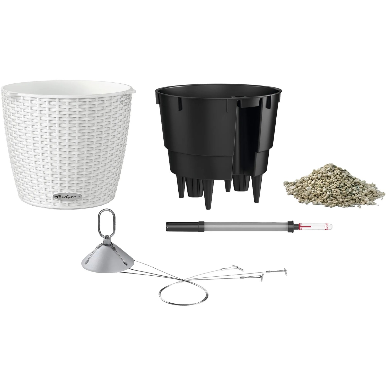 Lechuza Nido Cottage Hängeampel, Ø 27cm, weiß, mit Bewässerungssystem und Zubehör.