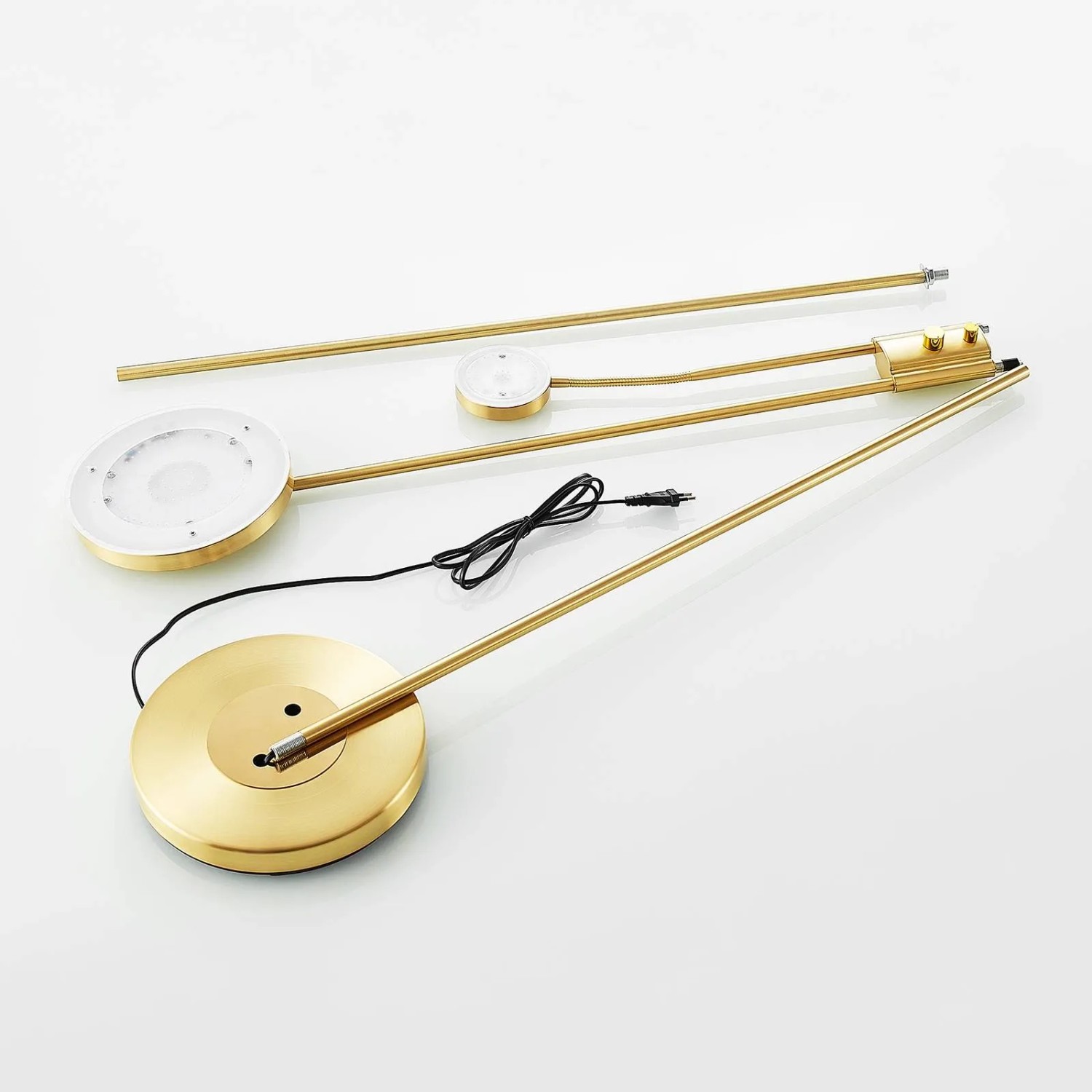 Lindby LED Stehlampe Seppa 9945422 Dimmbar Modern in Gold Messing aus Metall 2-flammig Wohnzimmerleuchte_9