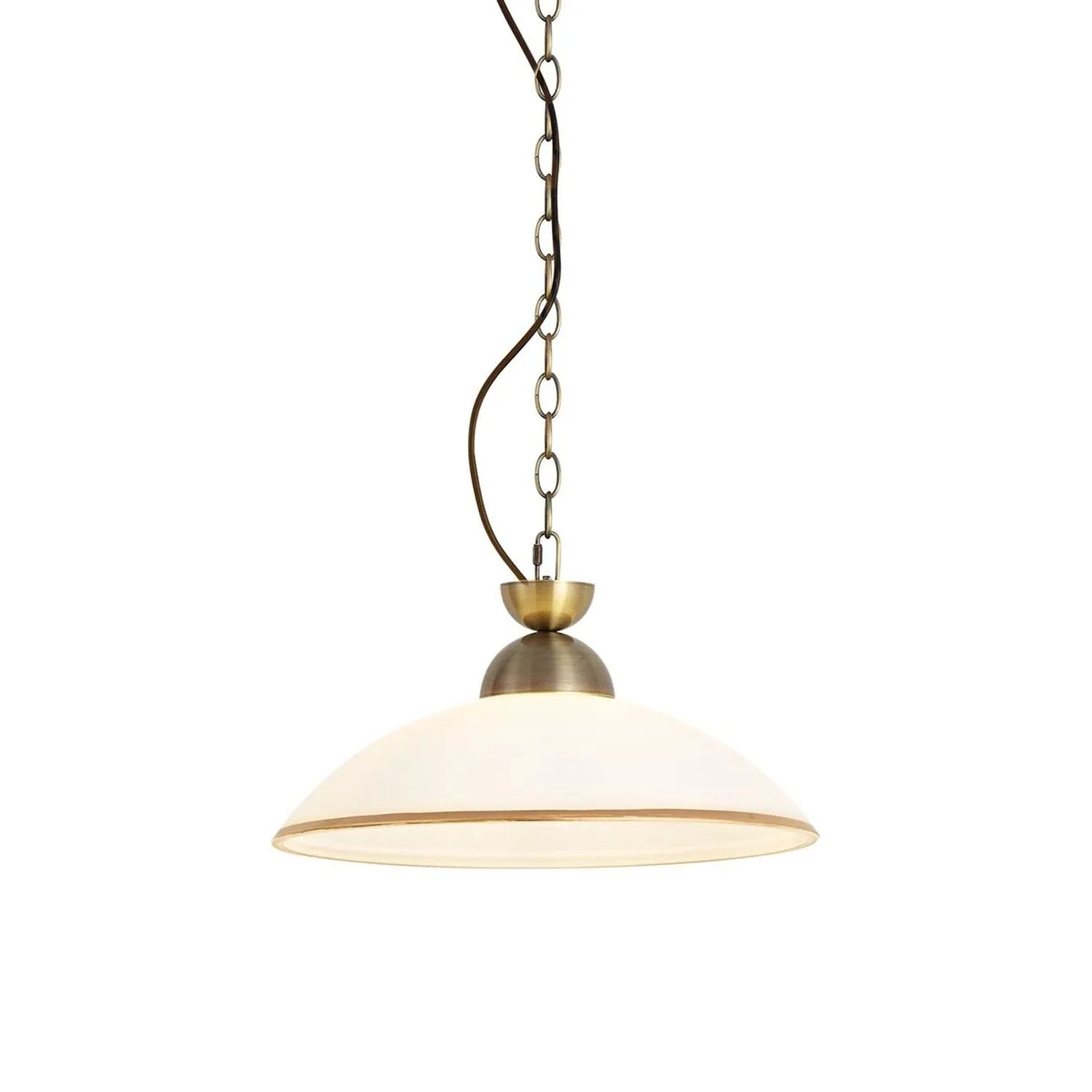 QAZQA Klassische Pendelleuchte Bronze mit Opalglas Katarina