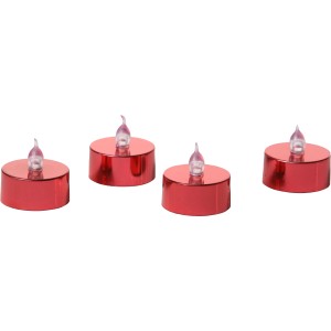 FlowerPower LED-Teelichter Riga, 4er-Set, rot. Stimmungsvolle, rote LED-Kerzen für eine gemütliche Atmosphäre.