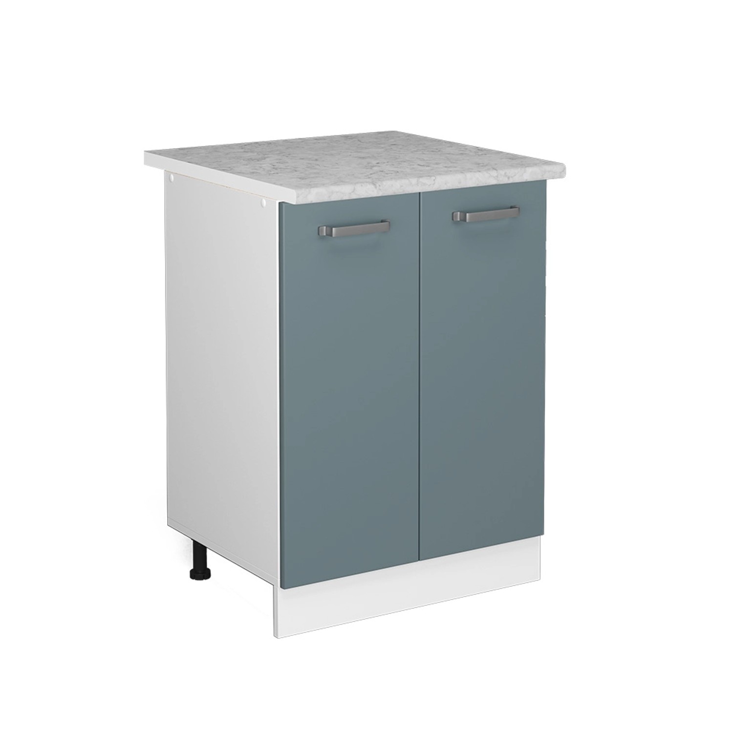 Vicco Küchenunterschrank R-Line Küchenkommode Blau-Grau/Weiß 60 cm AP Marmo günstig online kaufen