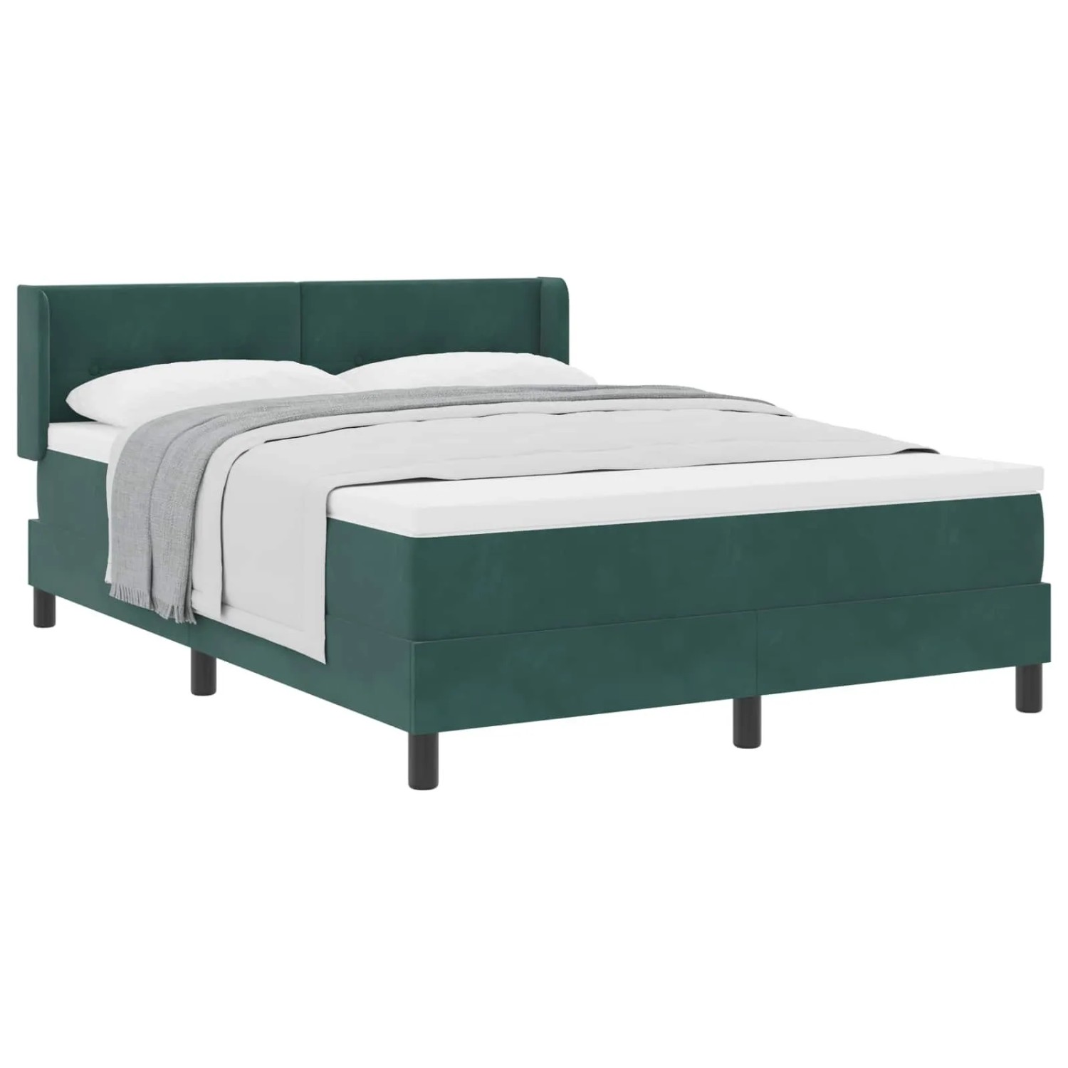 vidaXL Boxspringbett mit Matratze Dunkelgrün 200 x 160 cm Polyester 3341477 günstig online kaufen