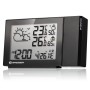 Bresser Funk-Wetterstation MeteoTemp P mit Projektion von Wetterdaten und Uhrzeit.