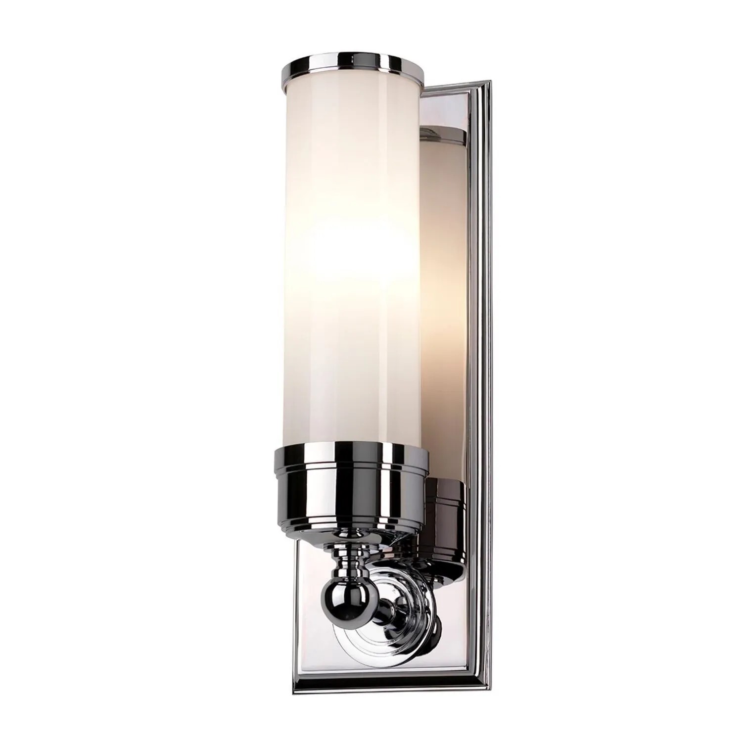 Licht-Erlebnisse Badezimmerlampe Metall Glas 36,5 CM Hoch IP44 Chrom Weiß G9 LED 3000 K 320 LM Jugendstil