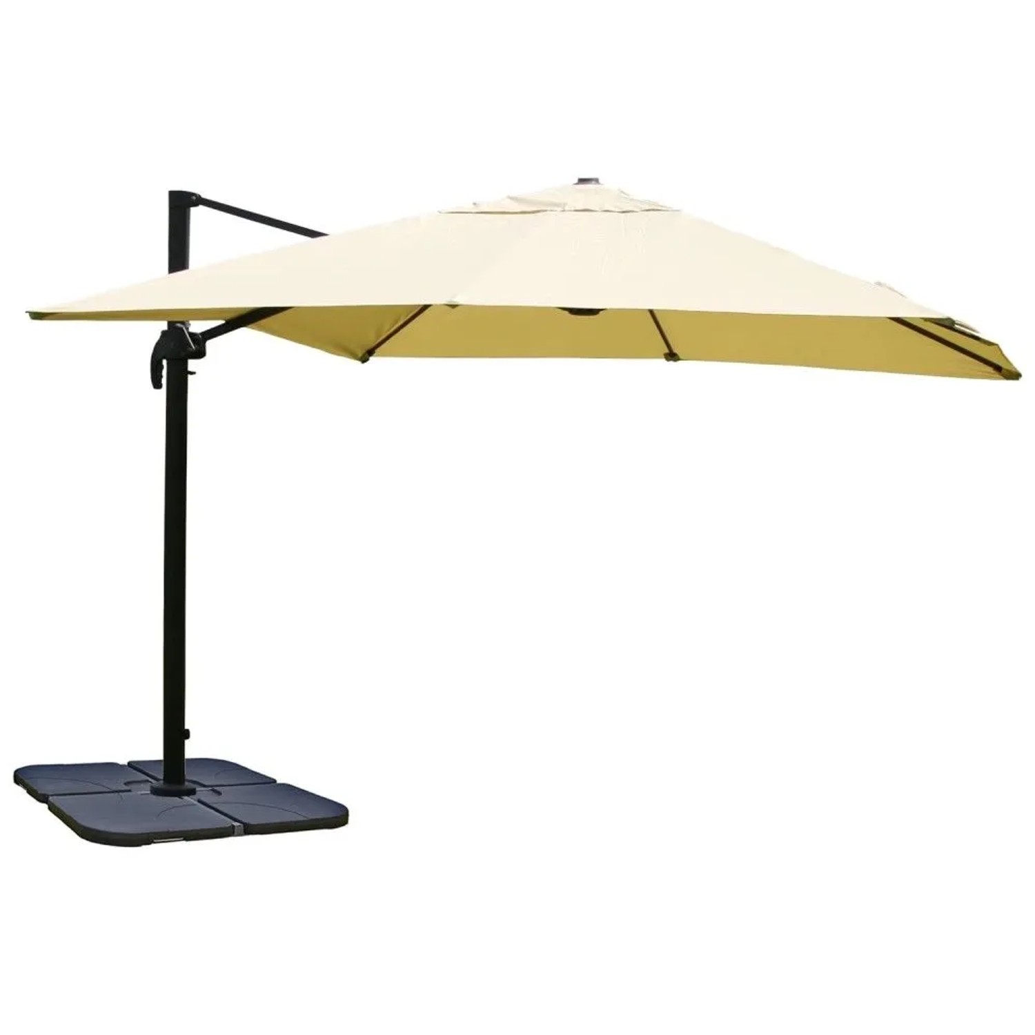 MCW Ampelschirm A96 3x3m Alu/Stahl Creme mit Ständer