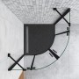 Duschparadies Duschwanne Duschtasse 90x90x3cm für Duschkabine Duschwand SteinEffekt Viertelkreis Runddusche Schwarz mit Ablaufabdeckung Ablaufgarnitur_2