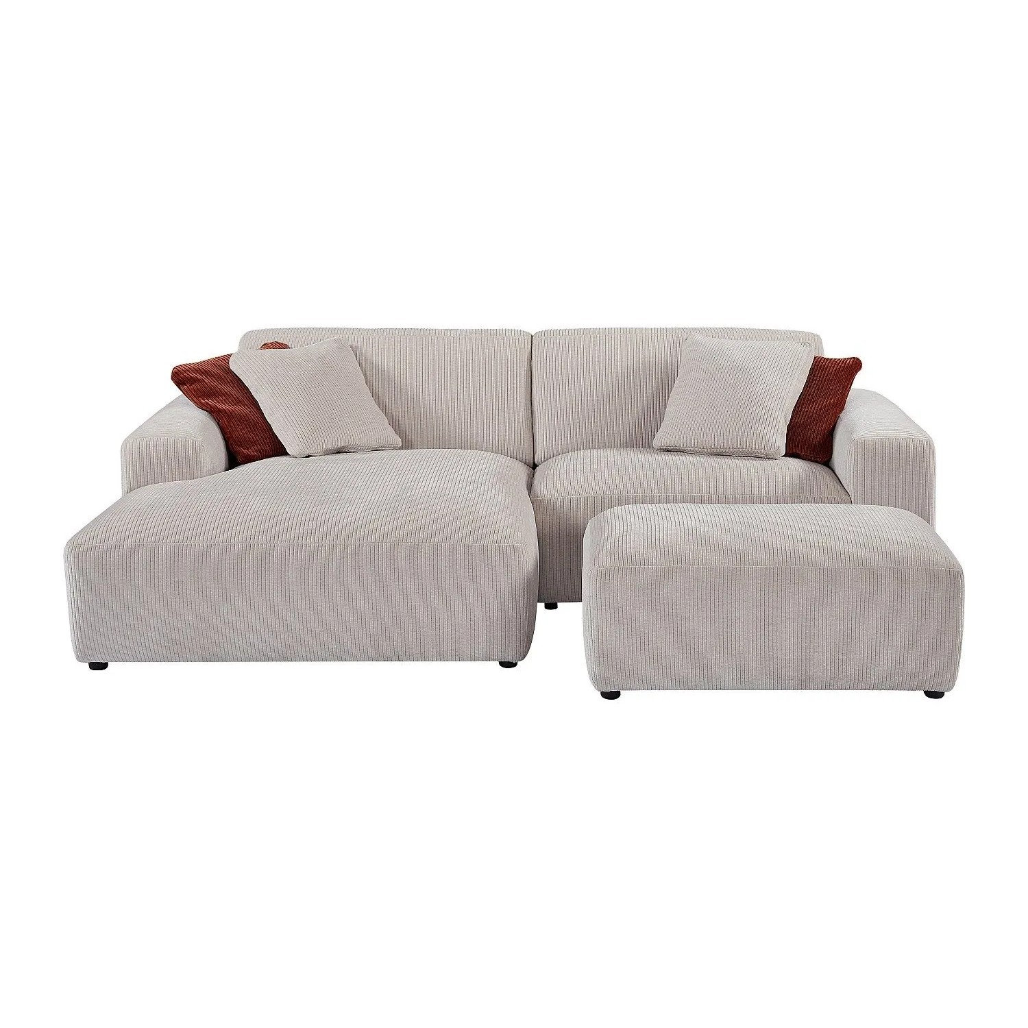 Vente-unique Sofa Ohne Schlafmöglichkeit Tirono Beige 99 cm  254 cm