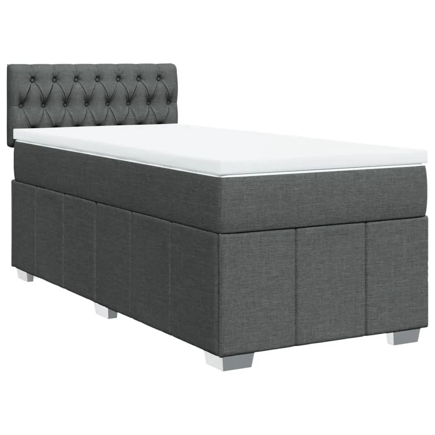Thumbnail - vidaXL Boxspringbett mit Matratze Dunkelgrau 80x200 cm Stoff 3286903