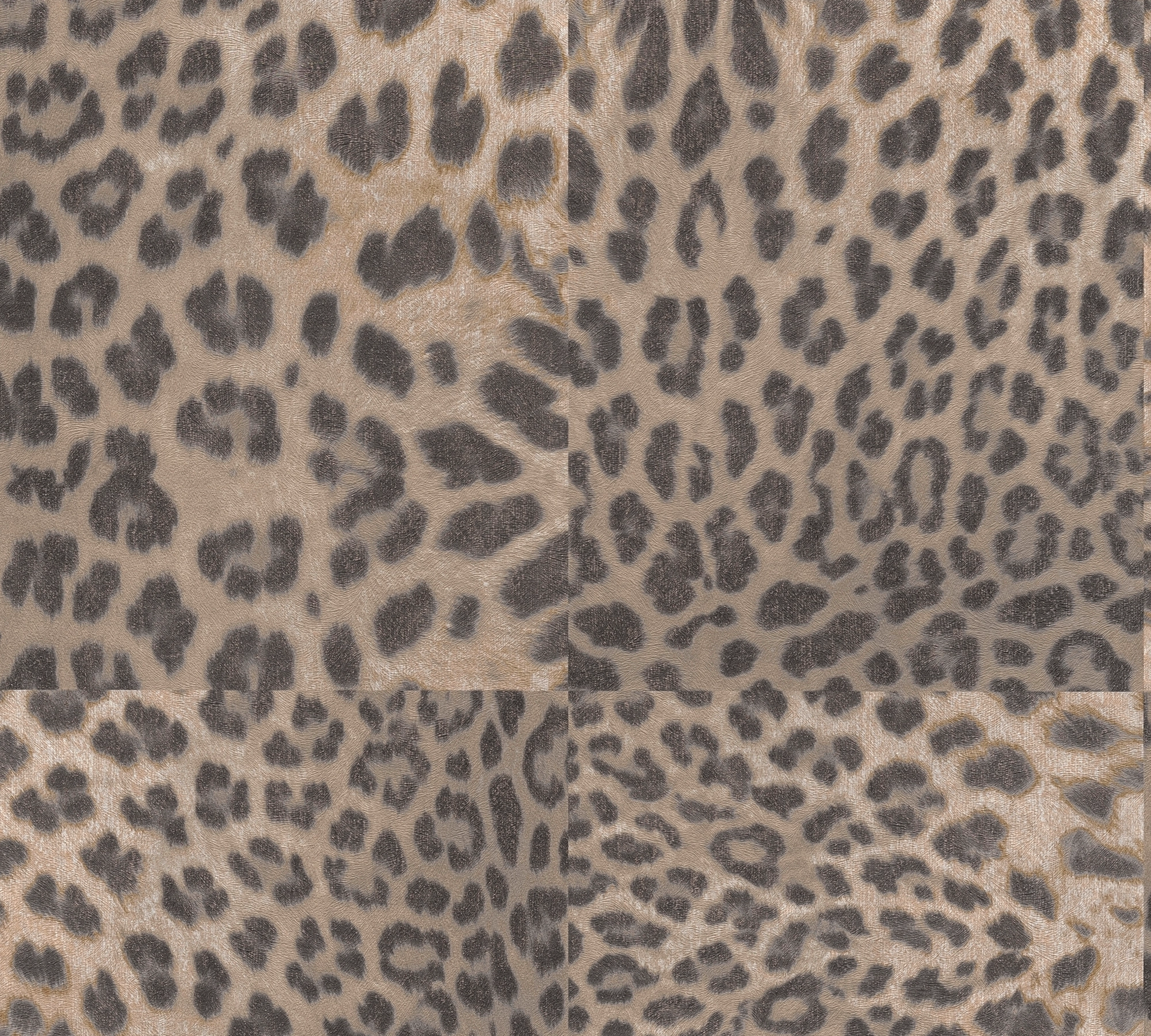 Vliestapete Leopardenmuster Matt Leicht Strukturiert Braun Beige