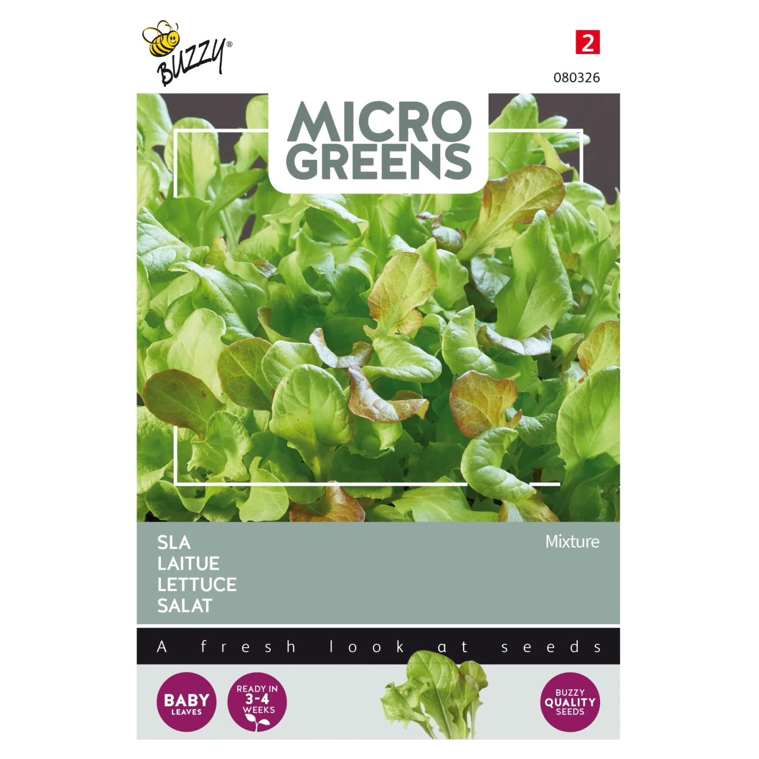 Buzzy Microgreens Salat Mischung SamenCa. 1 grBeliebte Baby-Blatt-Auswahl