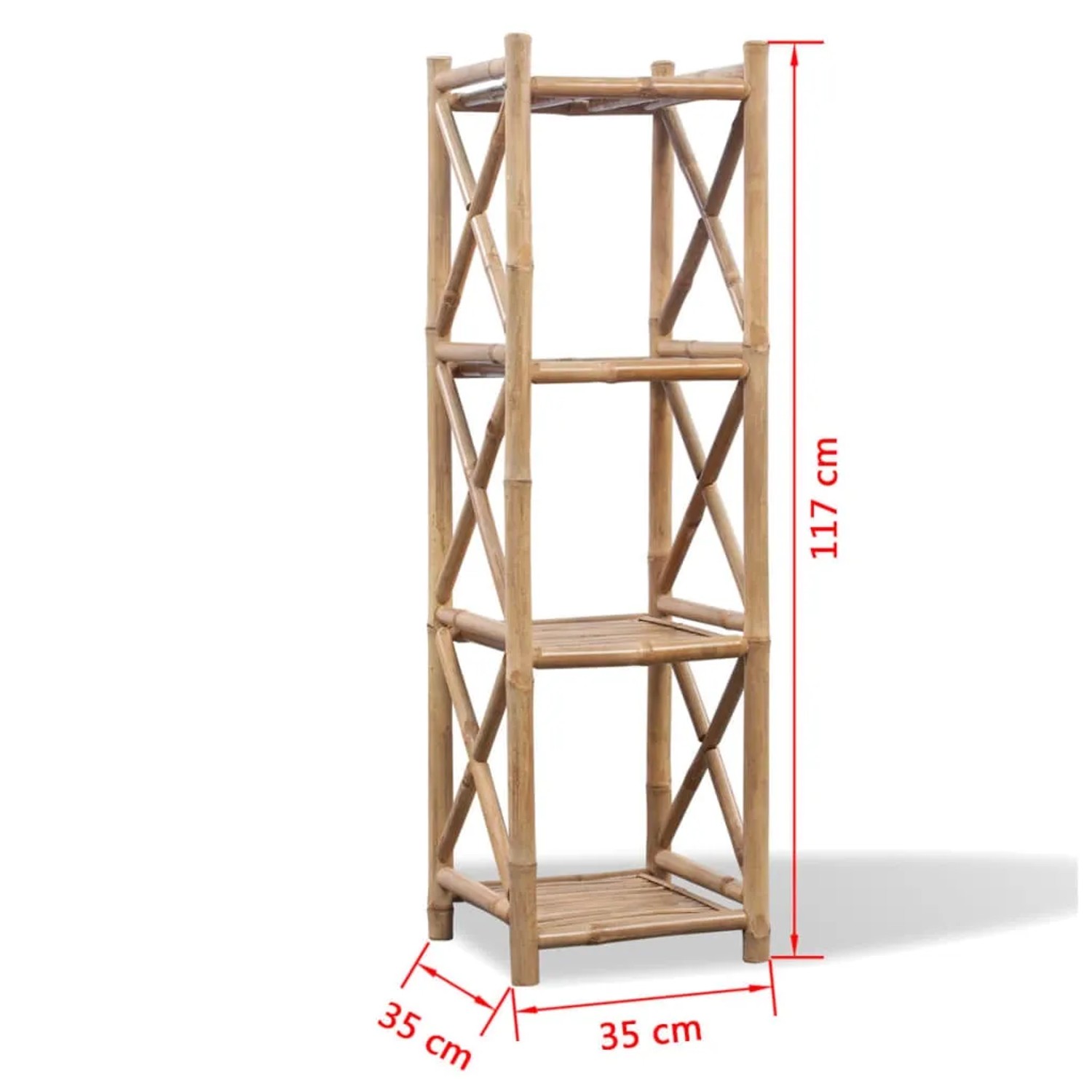 vidaXL Regal Bambus 4 Etagen viereckig 35 x 35 x 117 cm kaufen bei OBI