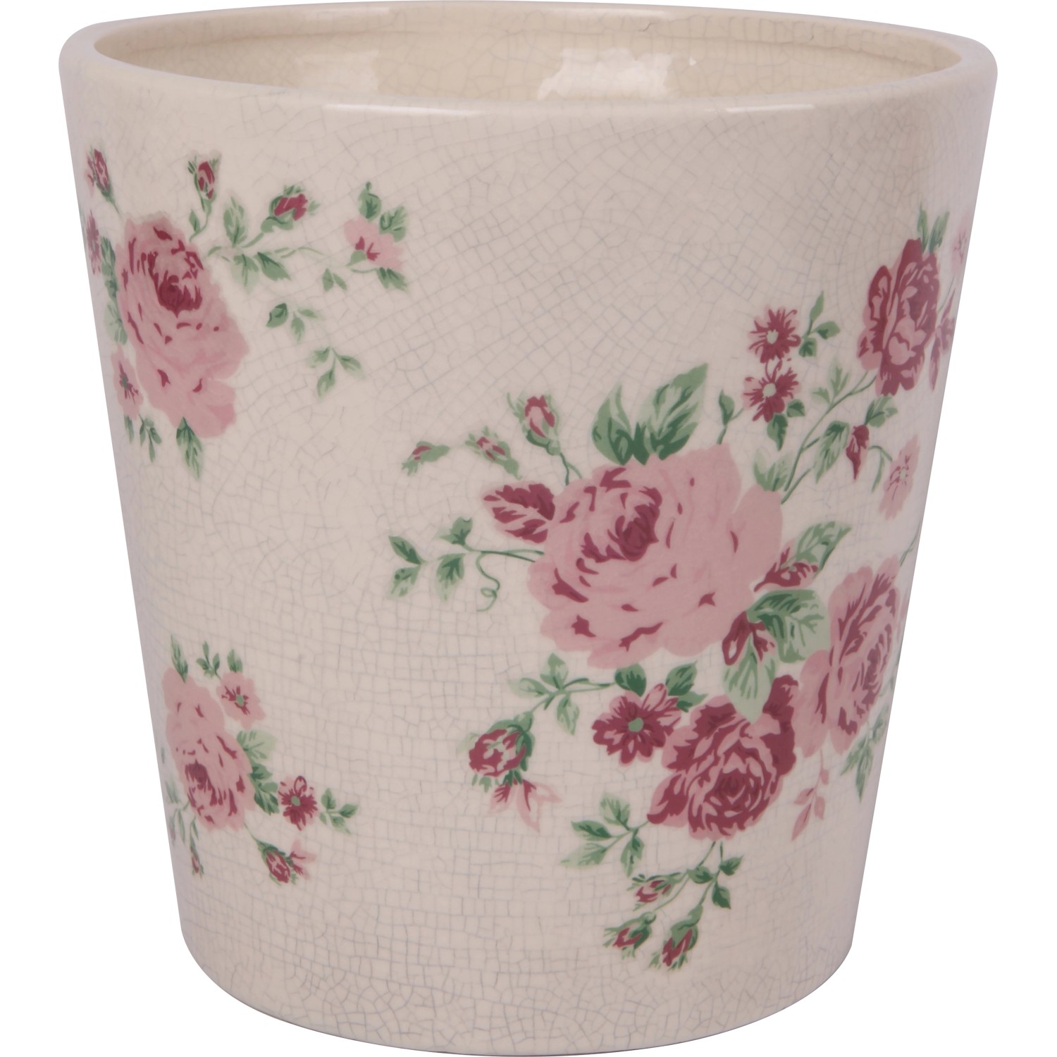 Übertopf Rose Keramik Glatt Ø 18 cm x 18 cm