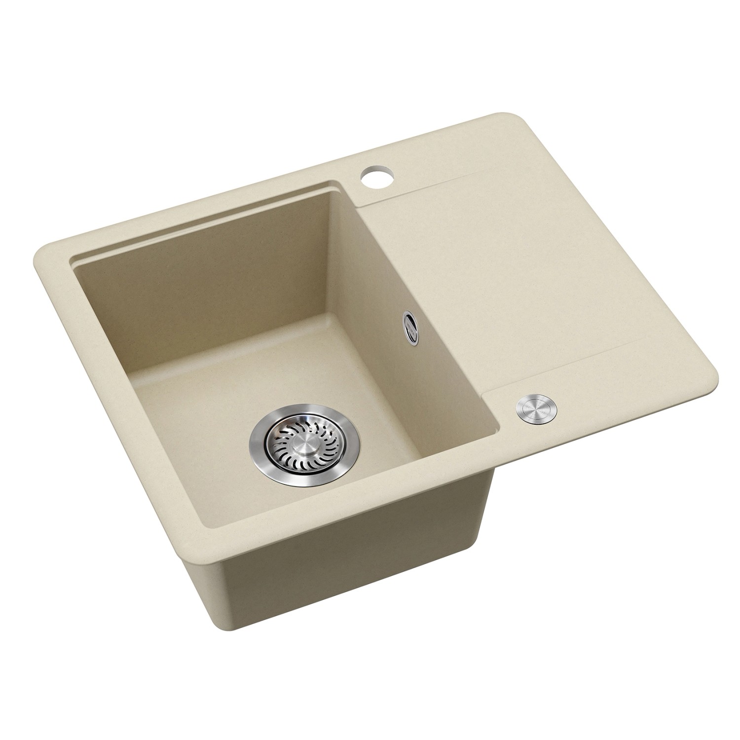 Helika Einbauspüle Esta 56 cm x 46 cm Elfenbein inkl. Druckknopfventil_2