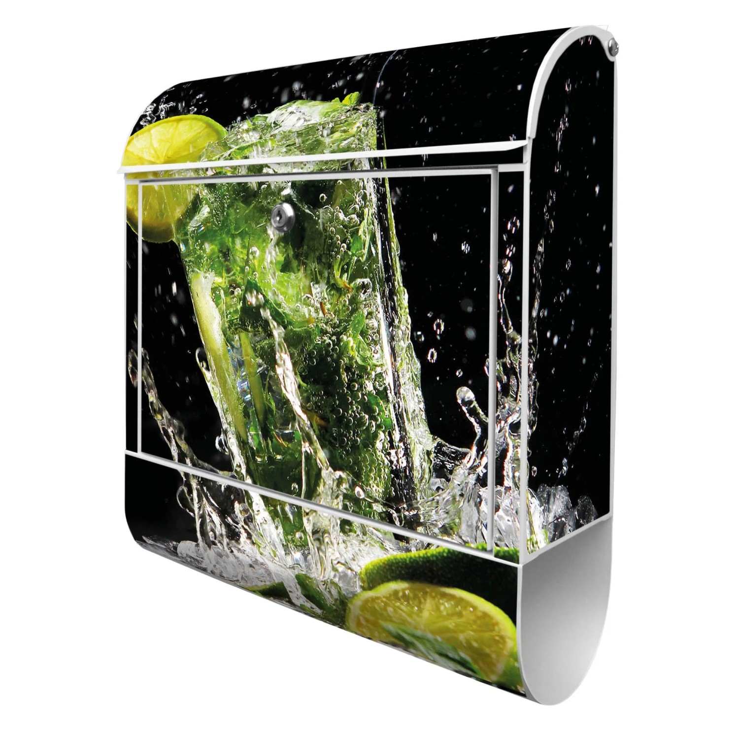 Banjado Design Briefkasten Weiß Pulverbeschichtet 39x47x14cm 2 Schlüssel Mi günstig online kaufen