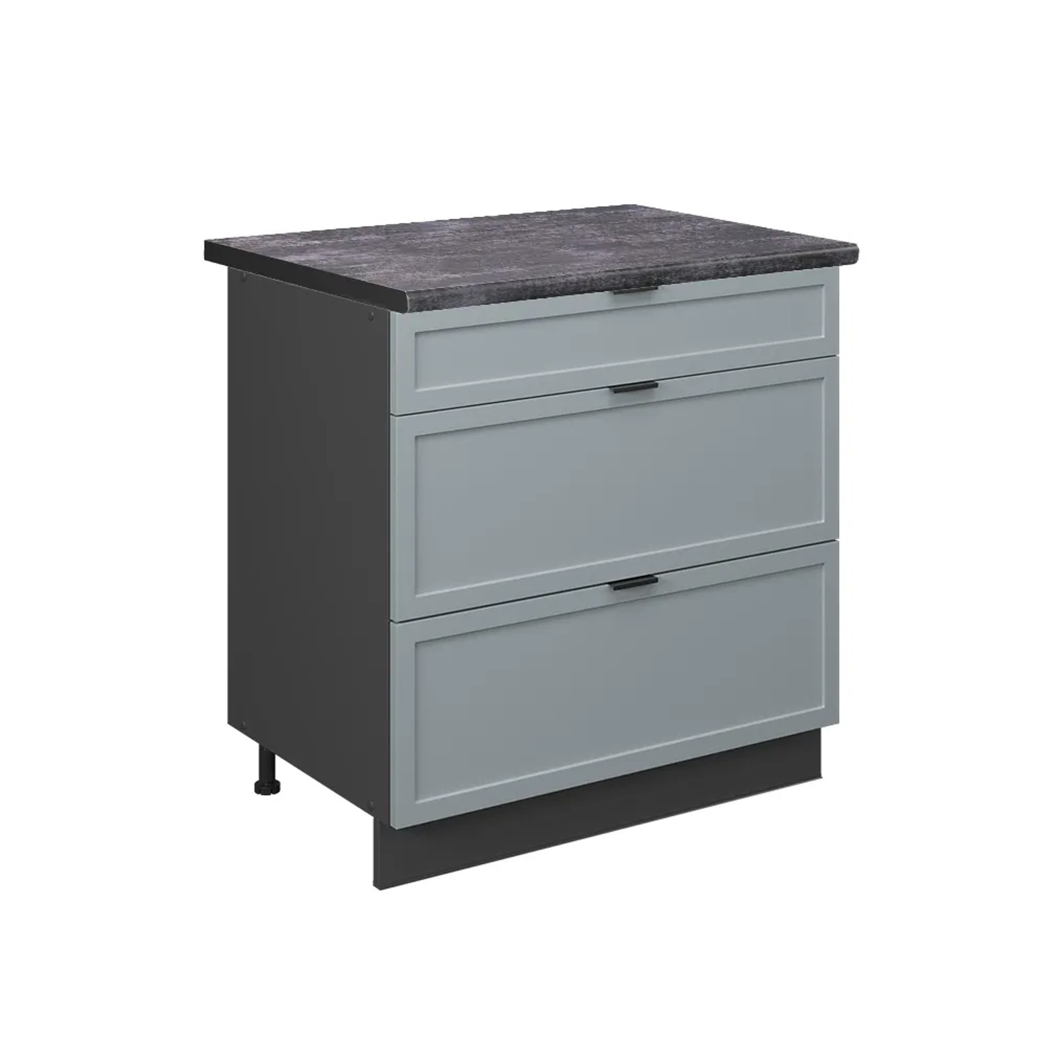 Vicco Küchenunterschrank Fame-Line Hellblau-grau 80 cm mit 3 Schubladen AP günstig online kaufen