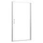 AICA Nischentür 90x185cm, Alu Silber Matt, ESG Glas, Drehtür für Dusche