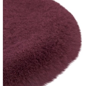 Burgunderfarbenes, rundes Sitzpad Midnight Mystery aus Polyester, Ø 35 cm.