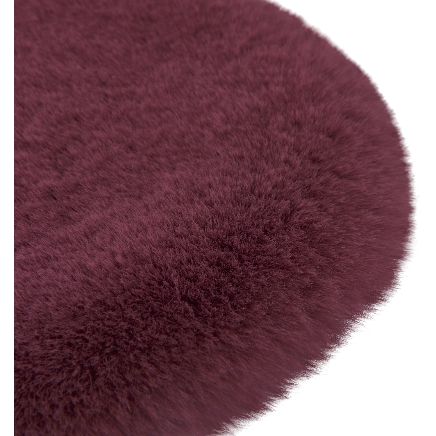 Burgunderfarbenes, rundes Sitzpad Midnight Mystery aus Polyester, Ø 35 cm.