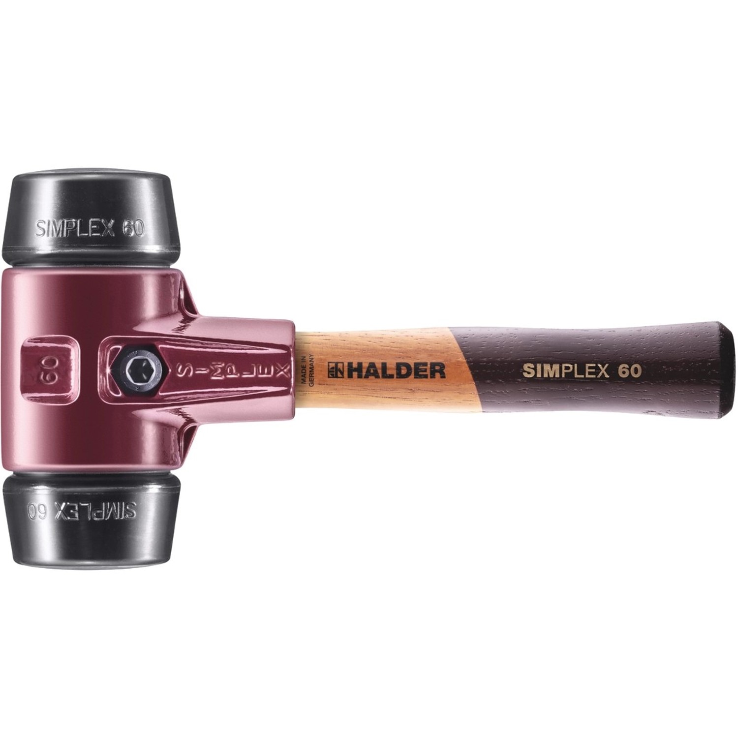 Halder Simplex Schonhammer Ø 60 mm Gummi Schwarz Kurzer Stiel mit Tempergus günstig online kaufen