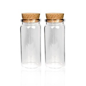 2er Set: Bestlivings Glasfläschchen 50ml mit Korken für Öle, Gewürze und mehr.