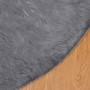 vidaXL Kunstschaffell Teppich Tafalla Anthrazit Ø 80 cm Polyester 42021601_7