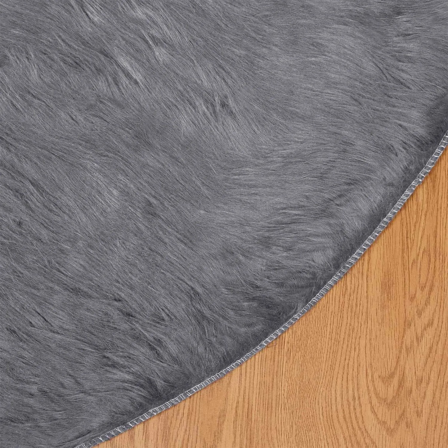 vidaXL Kunstschaffell Teppich Tafalla Anthrazit Ø 80 cm Polyester 42021601_7