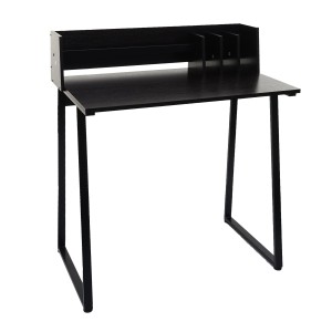 Proregal Schreibtisch HxBxT 94x82x51 cm 3D-Struktur Metall Mdf Schwarz Laptoptisch Bürotisch