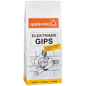 Quick-Mix Elektriker-Gips 6 kg Sack, zum Ausbessern und Glätten im Innenbereich.