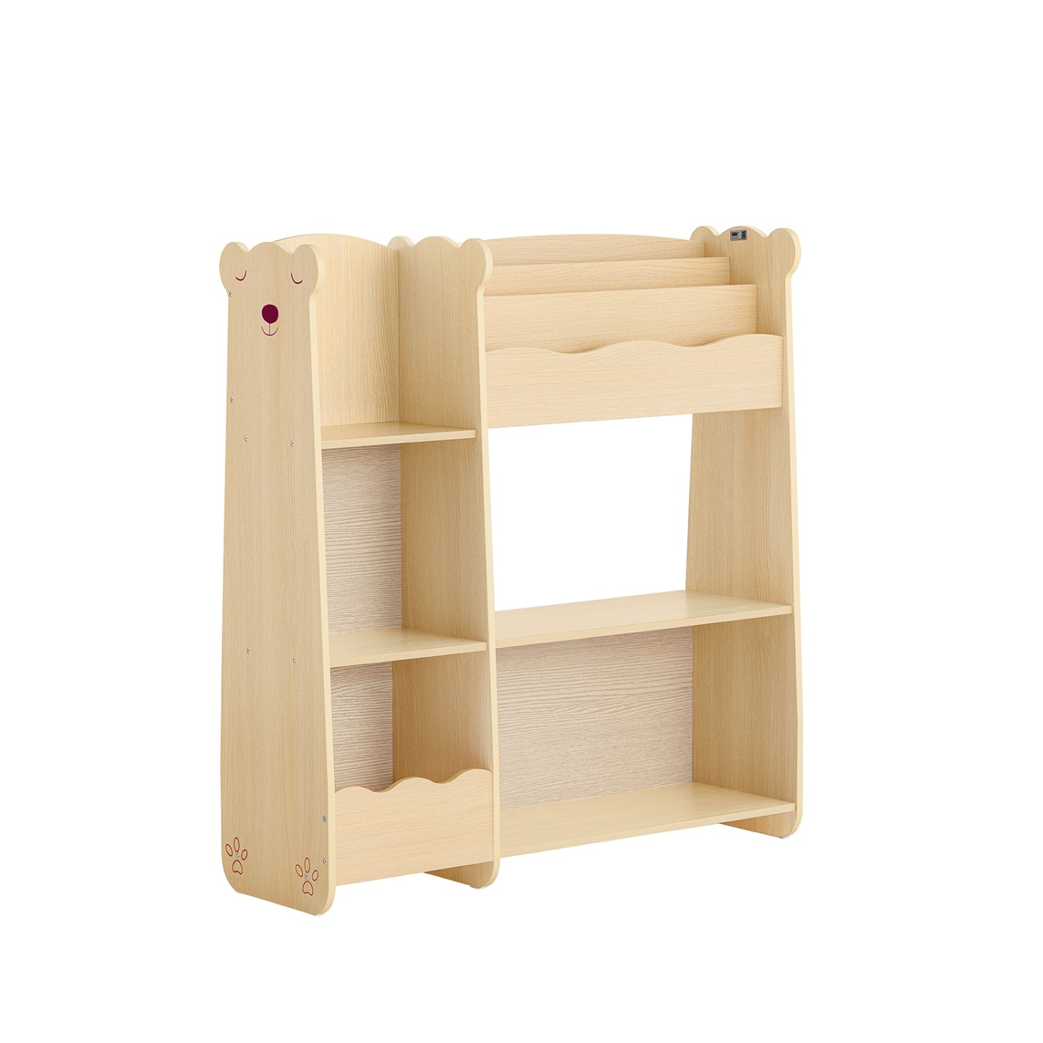 SoBuy Kinderregal mit 3 Ablagen und 5 Offenen Fächern Bücherregal Natur KMB günstig online kaufen