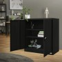 Schwarzer ML-Design Aktenschrank aus Stahl, 90x40x90 cm, mit zwei abschließbaren Türen und Regalböden.