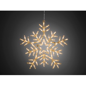 Konstsmide LED Acryl Schneeflocke mit 90 warmweißen LEDs für innen und außen.
