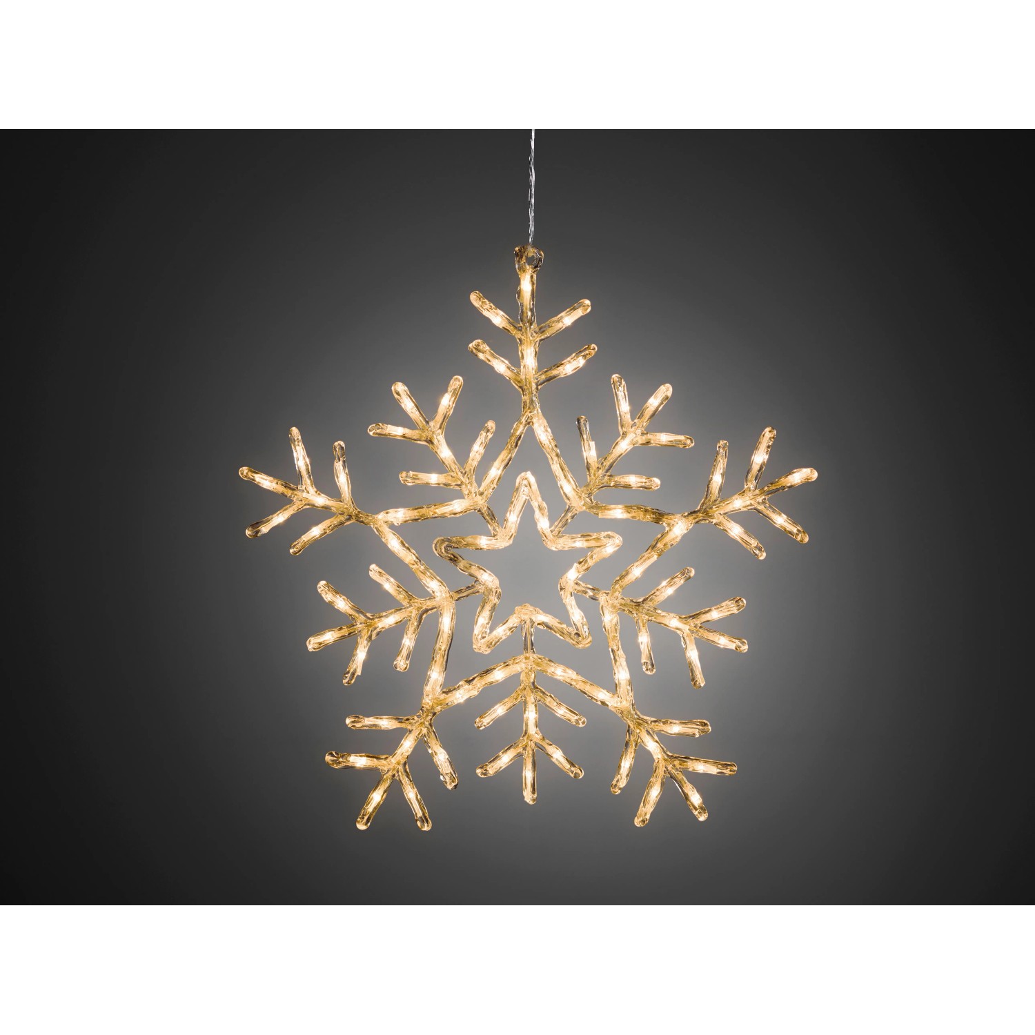 Konstsmide LED Acryl Schneeflocke 90 warmweiße LEDs 8 Funktionen innen und außen