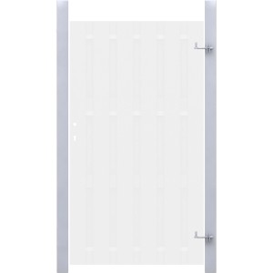 Universal Torpfosten-Set in Silber für Zaunbau: Zwei feuerverzinkte Metallpfosten für stabile Tore.