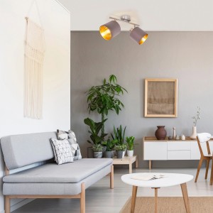 Näve Wand- und Deckenleuchte Maron, 2-flammig, im Wohnraum.