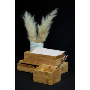 Wenko Box Terra Bambus braun mit Schublade, Aufbewahrungsboxen aus Bambus.